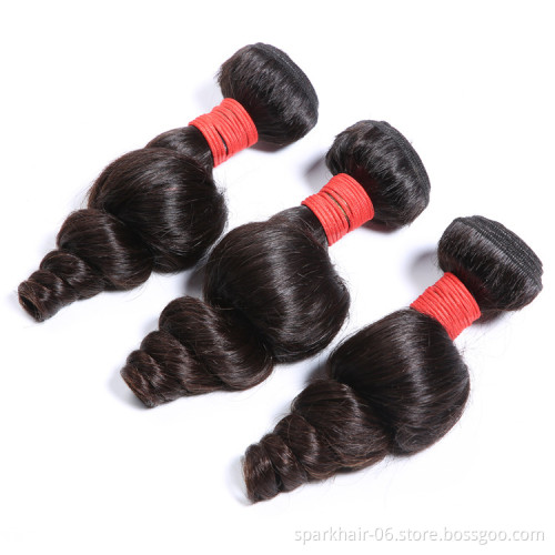 SPARK 8a 100g 8-40 Inch Non-Remy Cheap Human Hair Weaving Bundle for Black Women Extension Weft Black Loose Wave